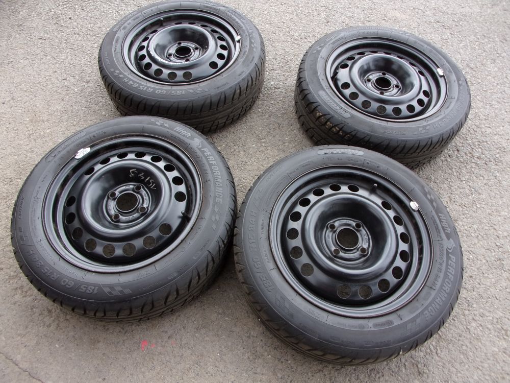 Letní obutá sada Opel, disky 6x15 ET43 4x100x56,5, pneu 185/60/15 84H ORIUM